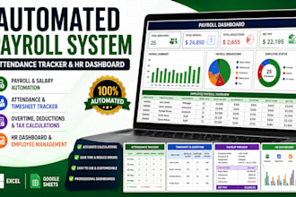 create employee payroll spreadsheet, attendance tracker and HR system in excel