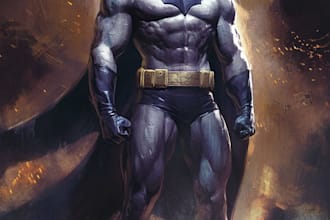 design a powerful superhero with comic style art design