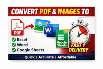 convert PDF or image to excel, word or google sheets