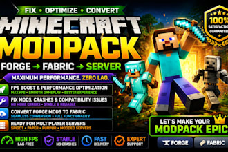fix and optimize minecraft modpack convert forge mod to fabrics minecraft server