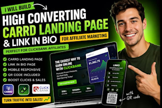 build high converting carrd landing page and link in bio for affiliate marketing