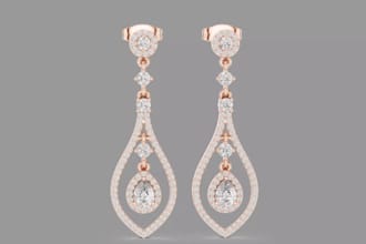 high end jewelry render, custom earrings design, gemstone design, stl 3d model