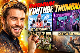 design amazing viral youtube thumbnails for cash cow and faceless videos