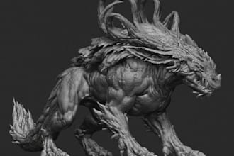 realistic 3d creature model wild animal pet sculpt for 3d printing 3d dog stl