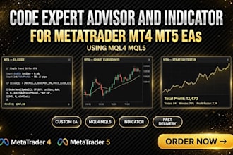 build forex trading bot and expert advisor on metatrader 5 and mt4