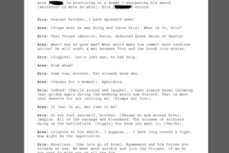 do scriptwriting for screenplays, shows, and creative works