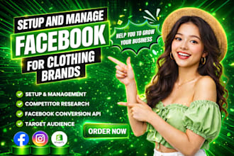setup and manage facebook ads, meta ads for clothing brands