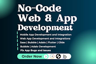 build no code web or mobile app mvp with bubble io, adalo, glide
