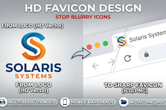 design a professional custom website favicon from your logo