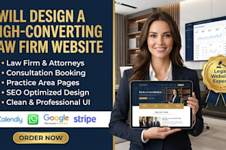 design a professional law firm, attorney, or legal consultant website