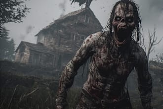 make highly detailed horror gaming youtube thumbnail