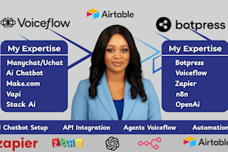 be ai chatbot and ai automation expert in voiceflow, manychat, botpress, n8n