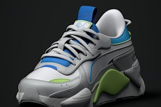 design 3d shoes sneakers footwear for brands with realistic rendering