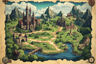 fantasy map illustration for map