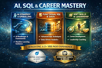 provide ai upskilling, functional sql, career coaching for tech professional