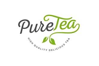 make natural logo for pure tea high quality delicious tea
