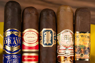 do premium luxury tobacco, cigar bands, ring, label and cigar box design