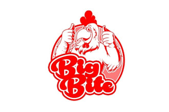 design big bite hand crafted boneless wings logo