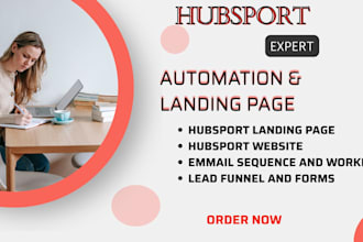 setup and optimize hubspot CRM with workflows automation and hubspot landingpage