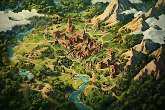 fantasy map illustration for map