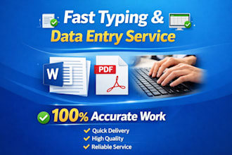 professional typing service and data entry