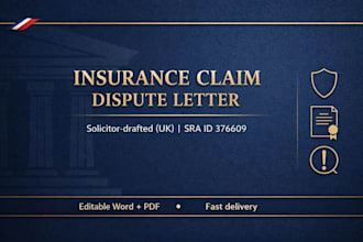 write a UK insurance claim dispute letter as a qualified UK solicitor