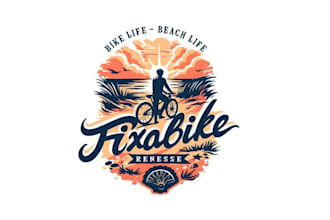 design beach bike lifestyle clothing logo