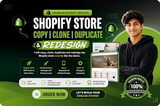 copy clone duplicate and redesign shopify store design