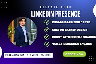 create linkedin content and promote post to increase engagement, shoutout, share