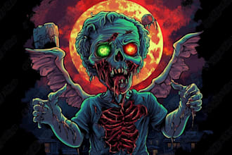 draw horror character art and horror character design