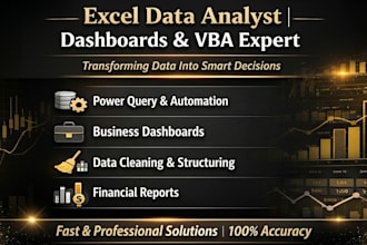 build advanced excel dashboards , vba and analytics
