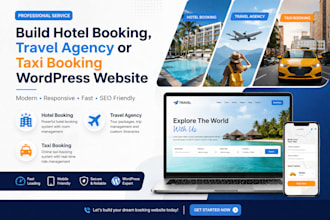 build hotel booking, travel agency or taxi booking wordpress website