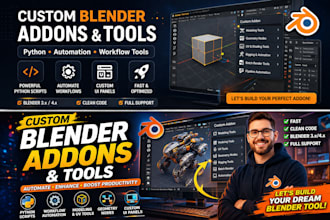 create custom blender addons, tools, and automation scripts in python