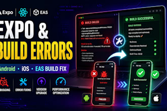 fix react native app bugs, build errors and crashes