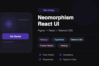 vibe code a neomorphism react UI with animations