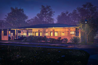 luxury house render cinematic visualization