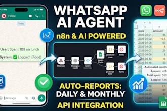 build whatsapp automation expense tracker using n8n or API
