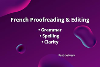 proofread and improve your french texts