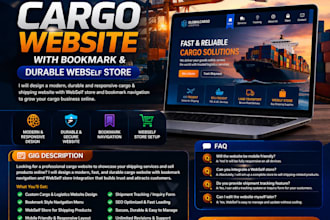 design cargo website with bookmark durable cargo webself store
