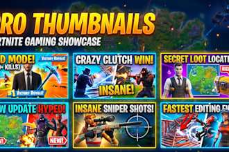 make high CTR fortnite youtube thumbnails for gaming videos