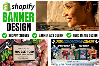 design shopify store banner shopify slider hero image website banner ads design