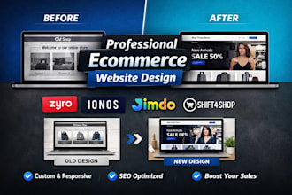 build redesign zyro website ionos jimdo shift4shop ecommerce website design