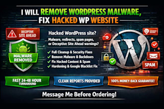 remove wordpress malware, fix hacked wp website, clean virus
