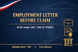 write a UK employment dispute letter before claim as a qualified solicitor