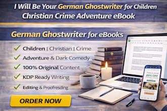 german ghostwriter children christian crime adventures dark comedy novel ebook