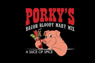 make super bloody mary mix logo for a bottle label company