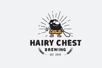 design eye catching brewing hairy chest logo