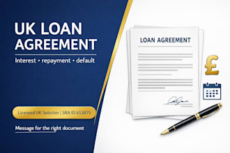 draft a UK loan agreement or promissory note as a licensed solicitor