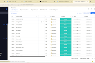setup zoho CRM, zoho books, projects and full business automation