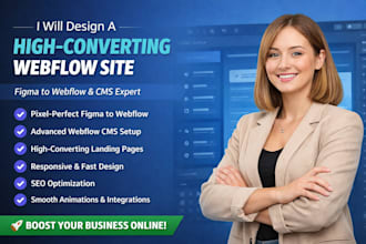 design a high converting webflow website or modern webflow landing page